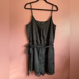 Ann Taylor textured romper with tie belt size 18